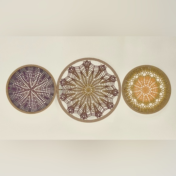 Crochet Doily Wall Triptych - Picture 2 of 3